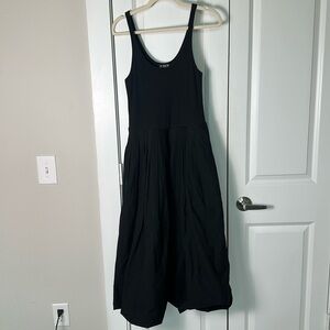 JCrew Fitted tank dress with poplin bubble skirt S Black